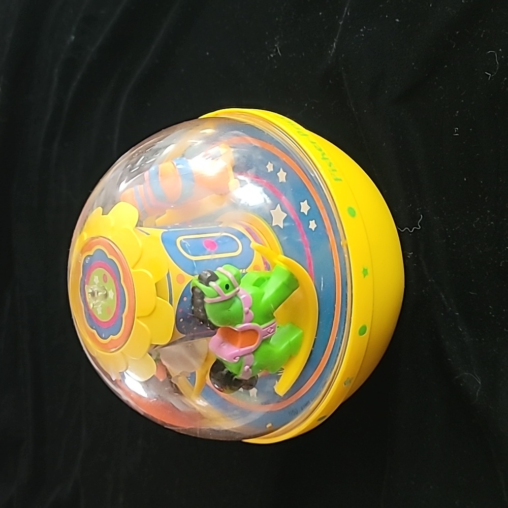 Vintage Musical Fisher Price‎ Roly Poly Chime Ball Rocking Horse Yellow 1985